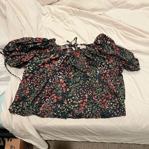 LOFT Garden Tie Cuff Top